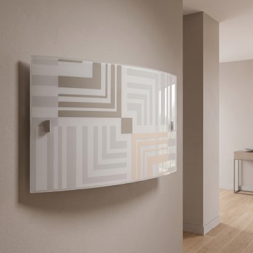 Applique Moderna Rettangolare in Vetro Decorato E27