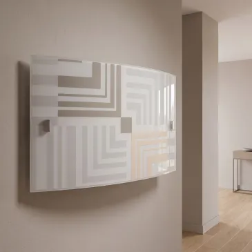 Applique Moderna Rettangolare in Vetro Decorato E27