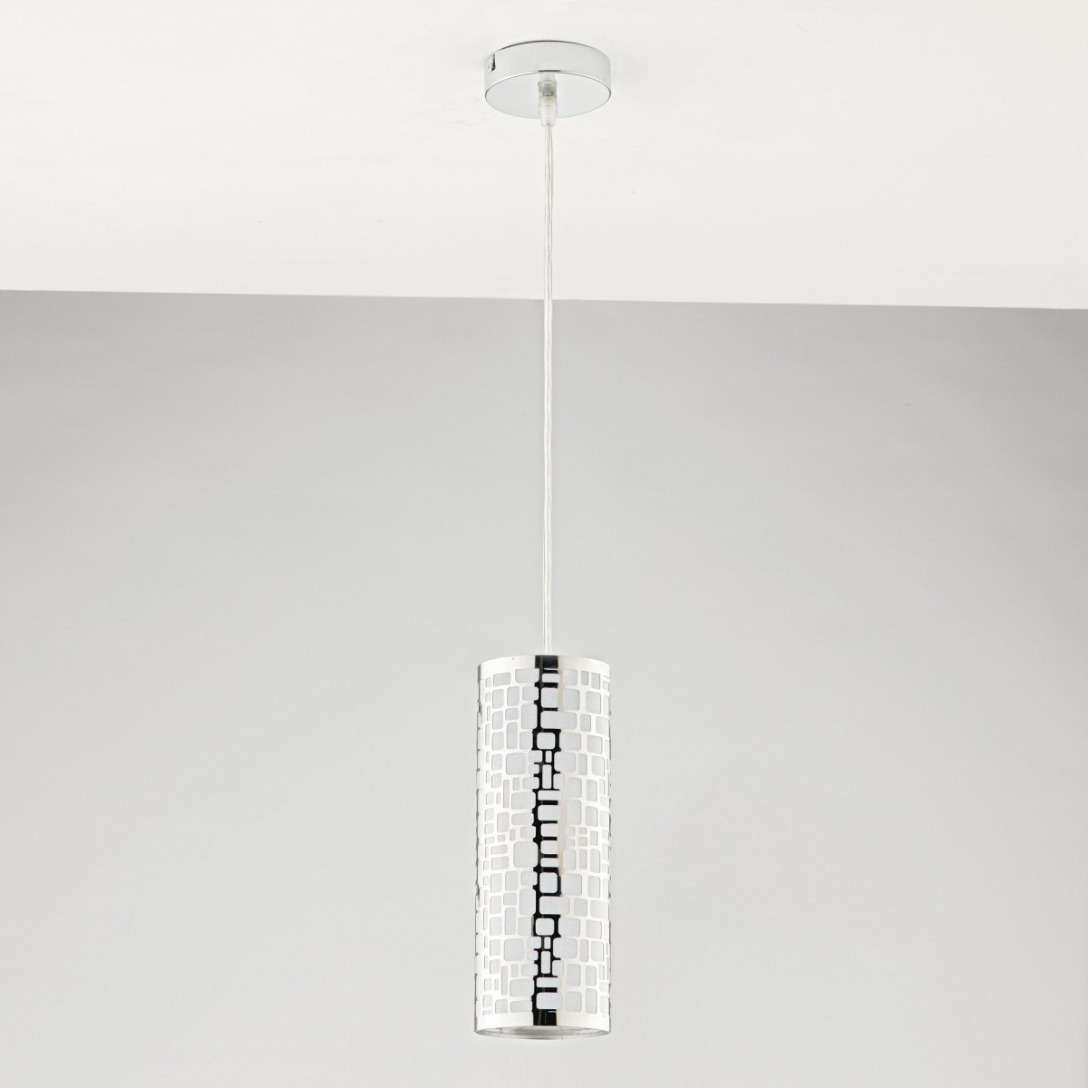 Lustre cylindrique moderne en acier gravé | Mondialshop