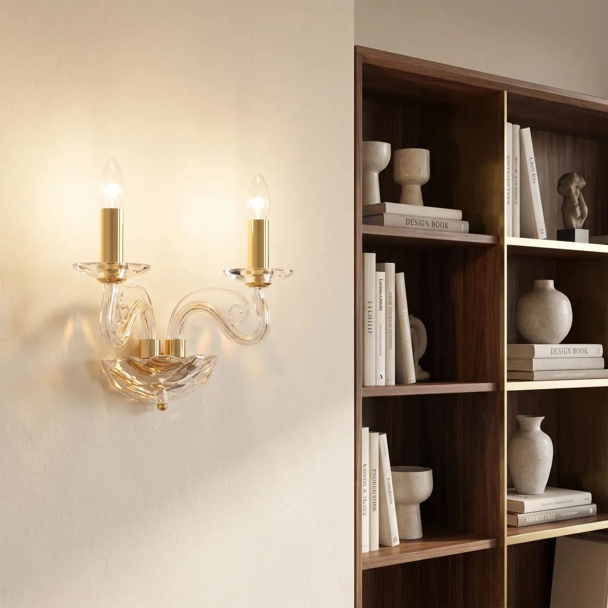 Klassische Kristall-Wandleuchte 2xE14 | Mondialshop