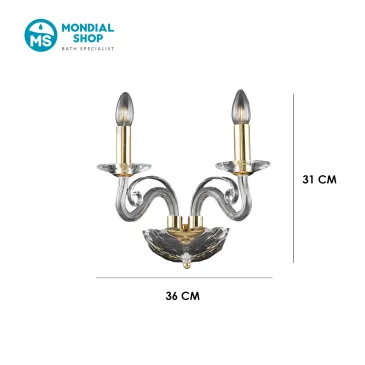 Klassische Kristall-Wandleuchte 2xE14 | Mondialshop