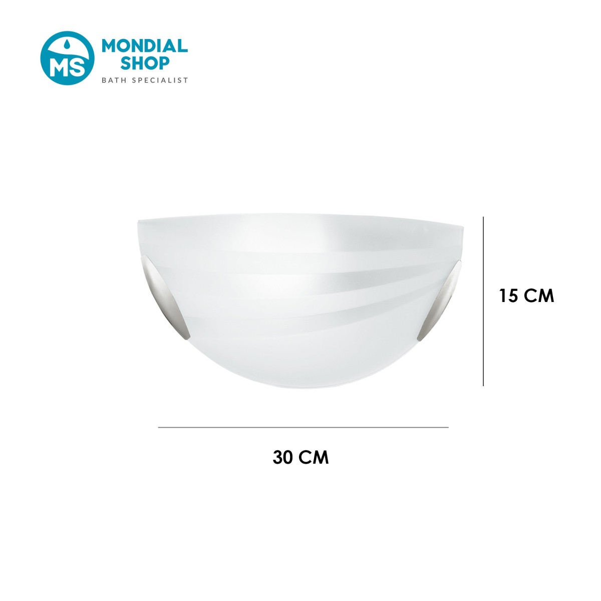 Applique Mezzaluna Vetro Satinato E27 | Mondialshop
