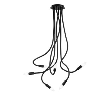 Lampadario Moderno 6 Luci Flessibile Bianco o Nero | Mondialshop