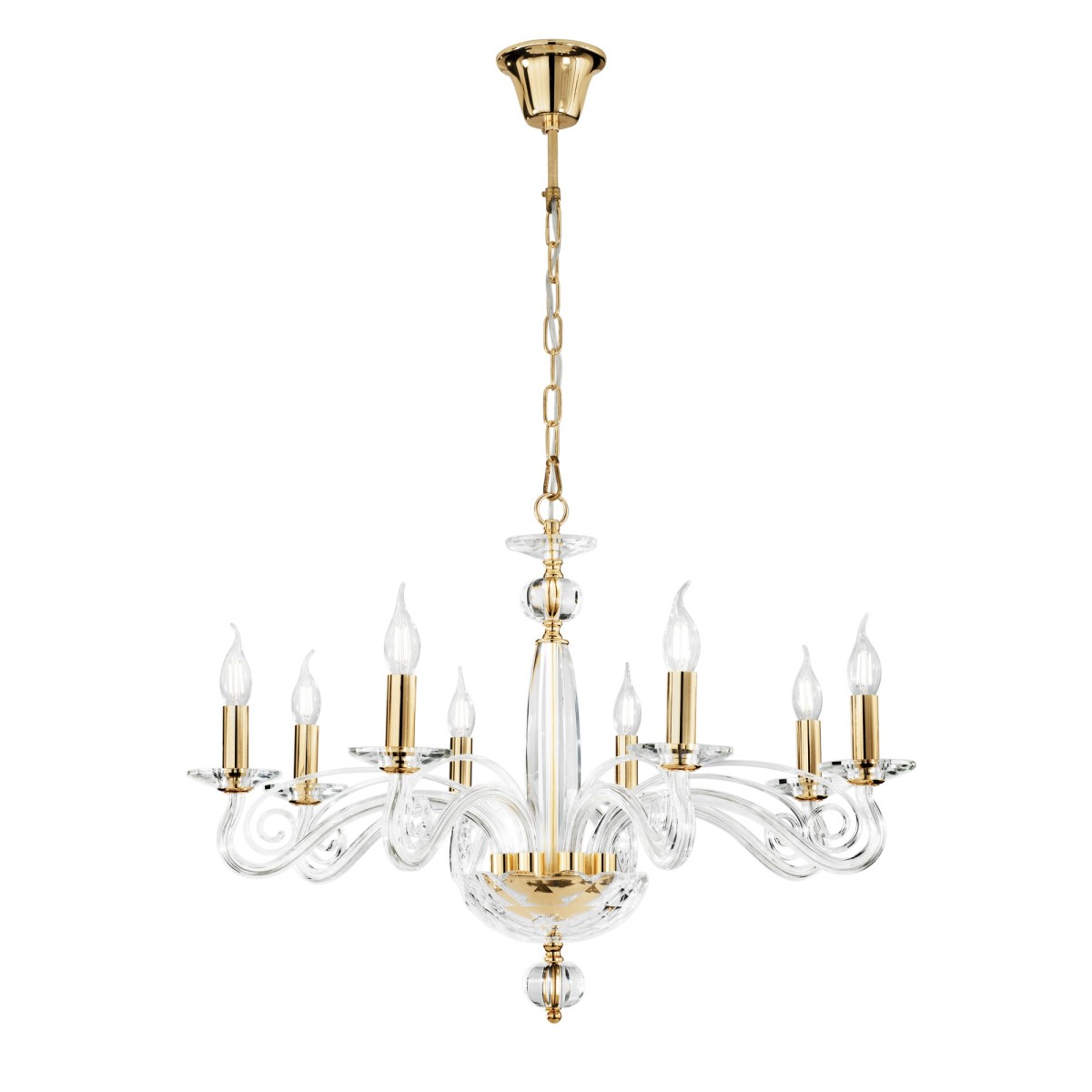 Lustre classique finition or et cristal | Mondialshop