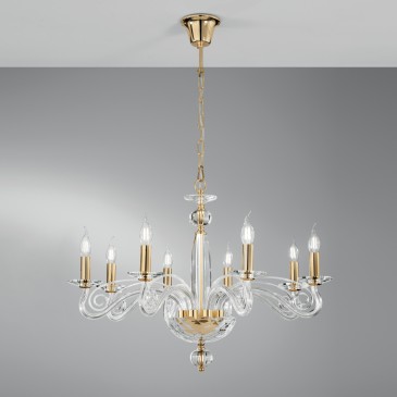 Klassischer Kronleuchter in Gold- und Kristalloptik | Mondialshop