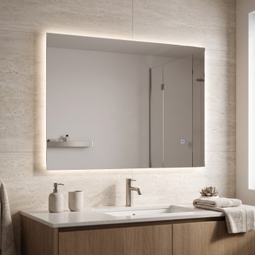 Rechteckiger LED-Touch-Badezimmerspiegel | Mondialshop