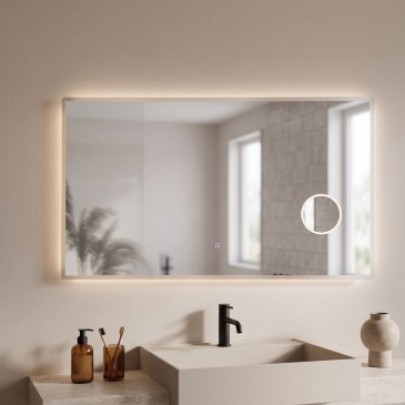Miroir de salle de bain LED avec grossissement x3 et intensité réglable | Mondialshop