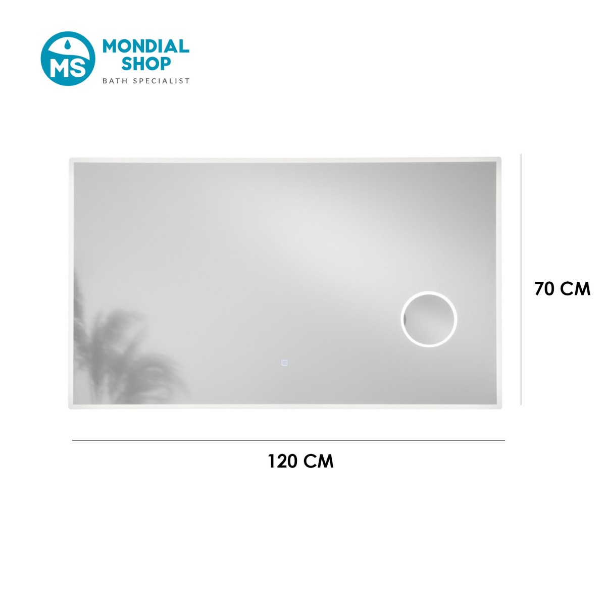 Miroir de salle de bain LED avec grossissement x3 et...
