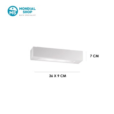 Applique murale rectangulaire en plâtre à peindre, 2 x E14 | Mondialshop