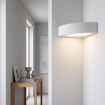 Überstreichbare Eckwandleuchte aus Gips | Mondialshop