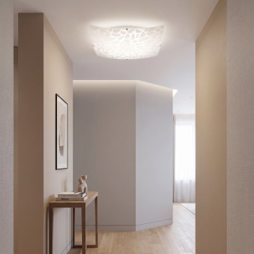 Plafonnier moderne en verre blanc, 3 tailles | Mondialshop