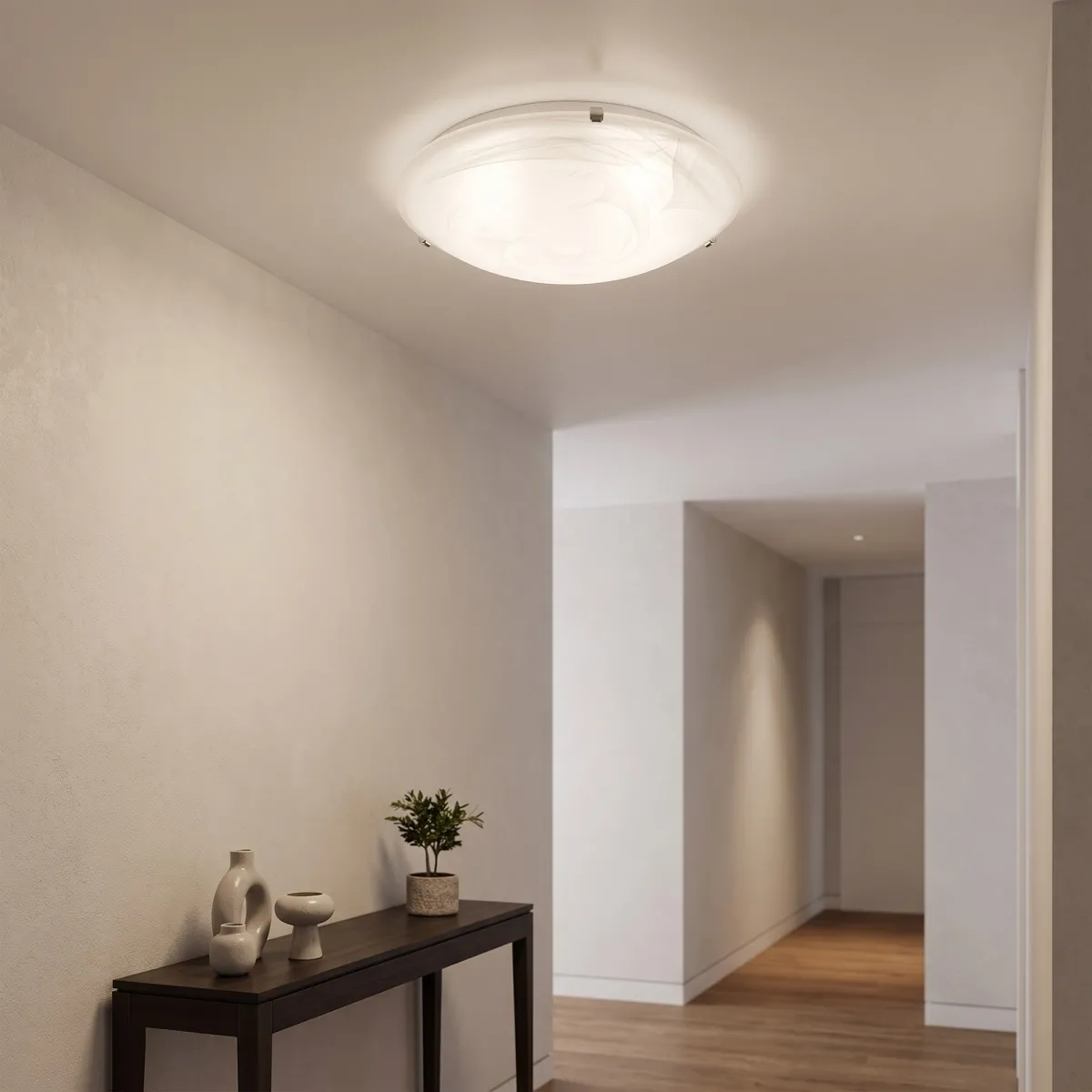 Plafonnier blanc classique, 2 tailles | Mondialshop