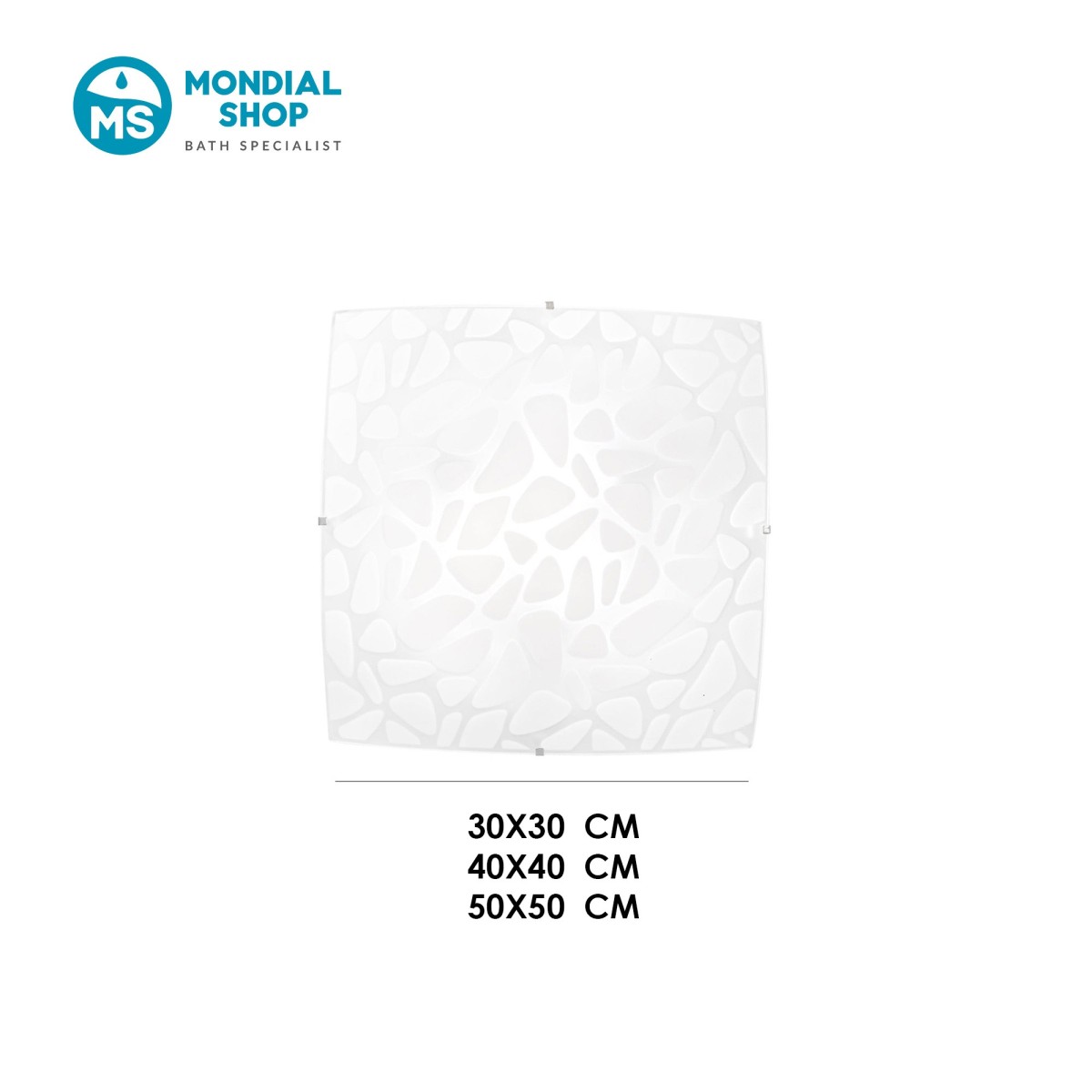 Plafonnier moderne en verre blanc, 3 tailles | Mondialshop