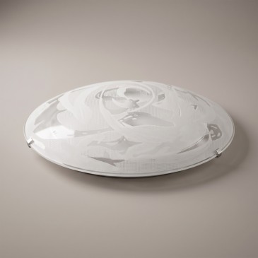 Plafonnier moderne en verre albâtre blanc | Mondialshop