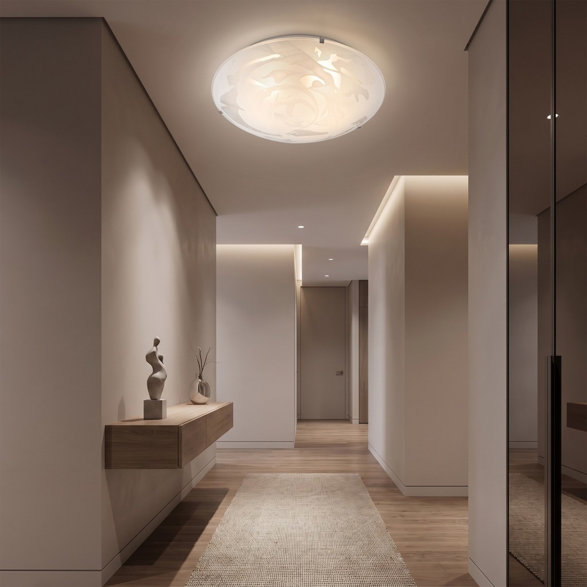 Moderne Deckenleuchte aus weißem Alabasterglas | Mondialshop
