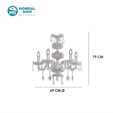 Lustre classique en chrome et cristal | Mondialshop