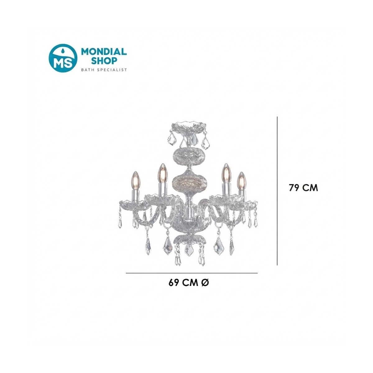 Klassischer Kronleuchter aus Chromkristall | Mondialshop