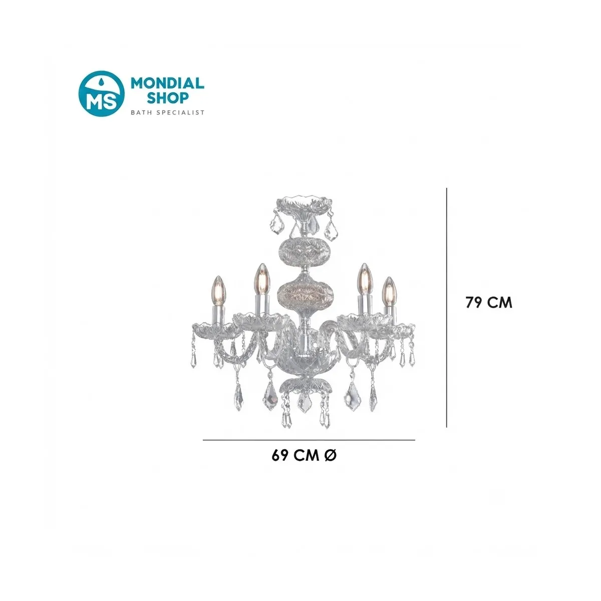Klassischer Kronleuchter aus Chromkristall | Mondialshop