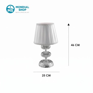 Lampe de table E14 en cristal et chrome | Mondialshop