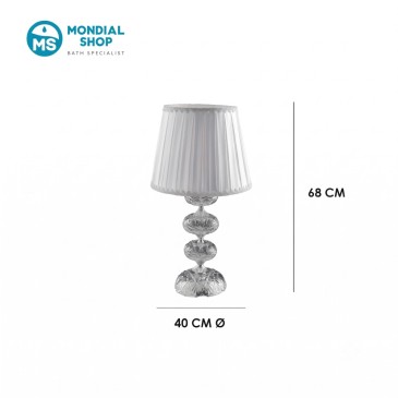 Lampe de table élégante en chrome et cristal | Mondialshop