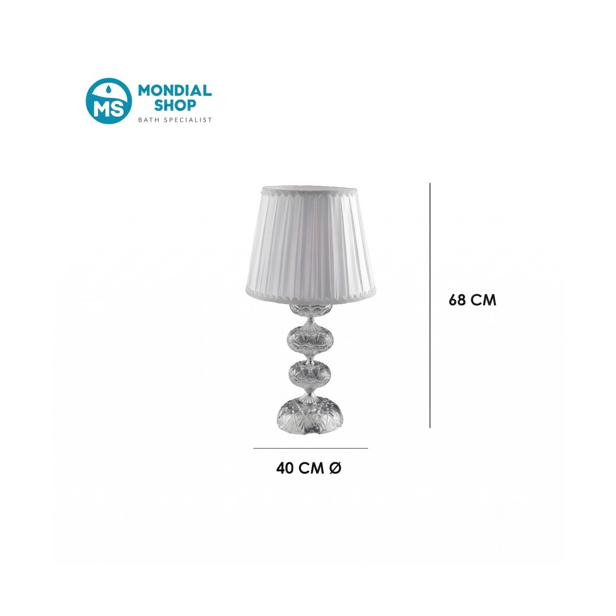 Elegante Tischleuchte aus Chrom und Kristall | Mondialshop
