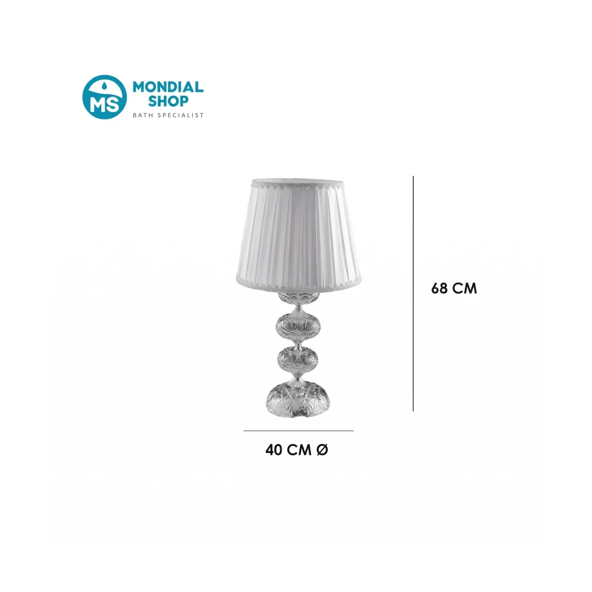 Elegante Tischleuchte aus Chrom und Kristall | Mondialshop