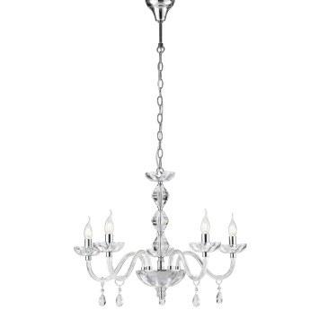 LAMPADARIO RIFLESSO ORO 5XE14 56X70CM