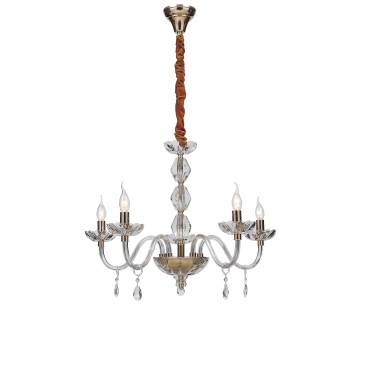 Lampadario Classico a 5 Bracci Cromo o Oro