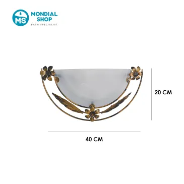 Applique Lunetta Vetro Alabastro E27 | Mondialshop