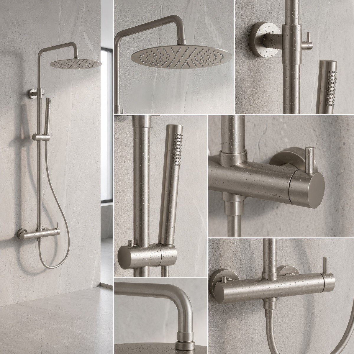 Colonna doccia con miscelatore - soffione da 25cm -...