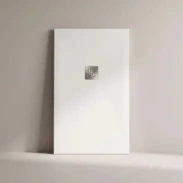 Receveur de douche en résine blanche à trou latéral PLUS