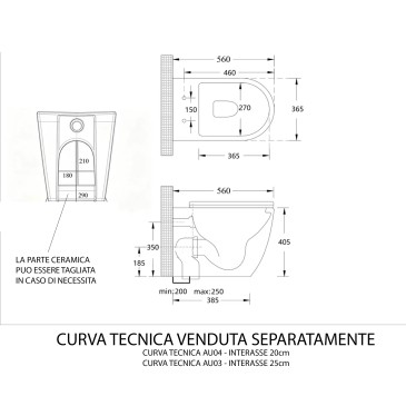 Coppia di sanitari filo muro traslati in offerta