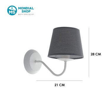 Applique in Tessuto Grigio e Metallo Bianco | Mondialshop