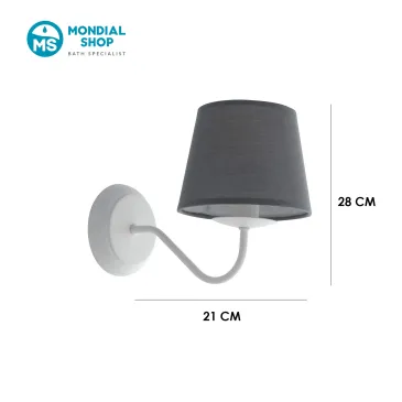 Wandleuchte aus grauem Stoff und weißem Metall | Mondialshop