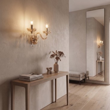 Klassische 2-armige Wandleuchte in Gold oder Chrom | Mondialshop