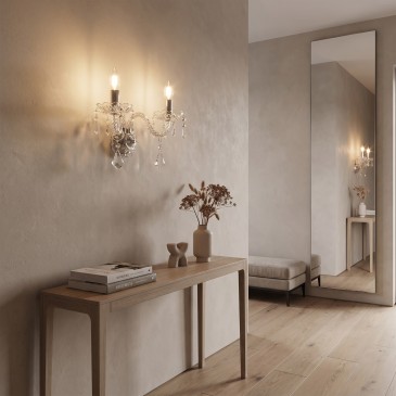 Applique murale classique à 2 bras, finition or ou chrome | Mondialshop