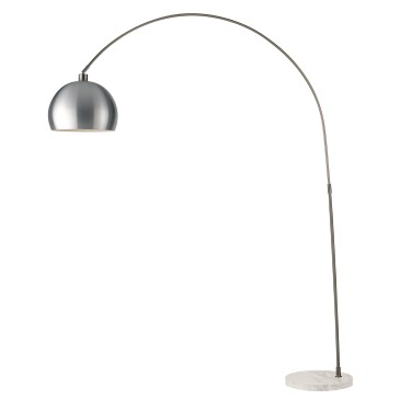 Bogenstehlampe in Nickel oder Weiß | Mondialshop