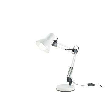 LDT033ARC-BIANCO - Lampada per Scrivania Metallo Bianco Flessibile Interno Moderno E27