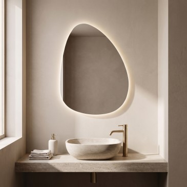 specchio da parete con illuminazione LED integrata 60x80 cm.
