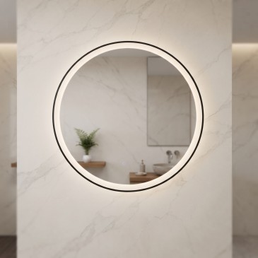 Specchio Tondo LED Oro o Nero Touch CCT | Mondialshop