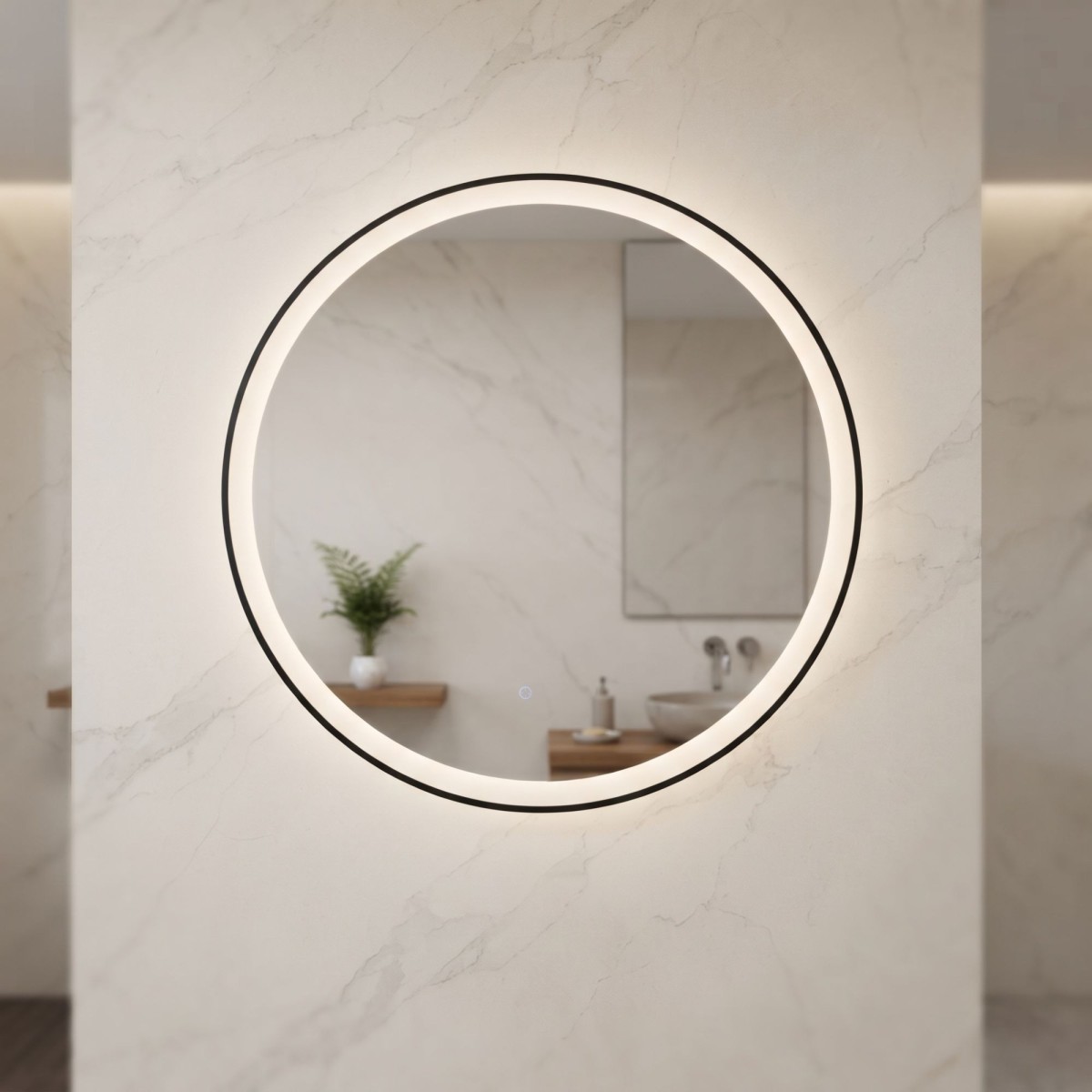 Runder LED-Spiegel mit Touch-Steuerung (CCT) in Gold oder...