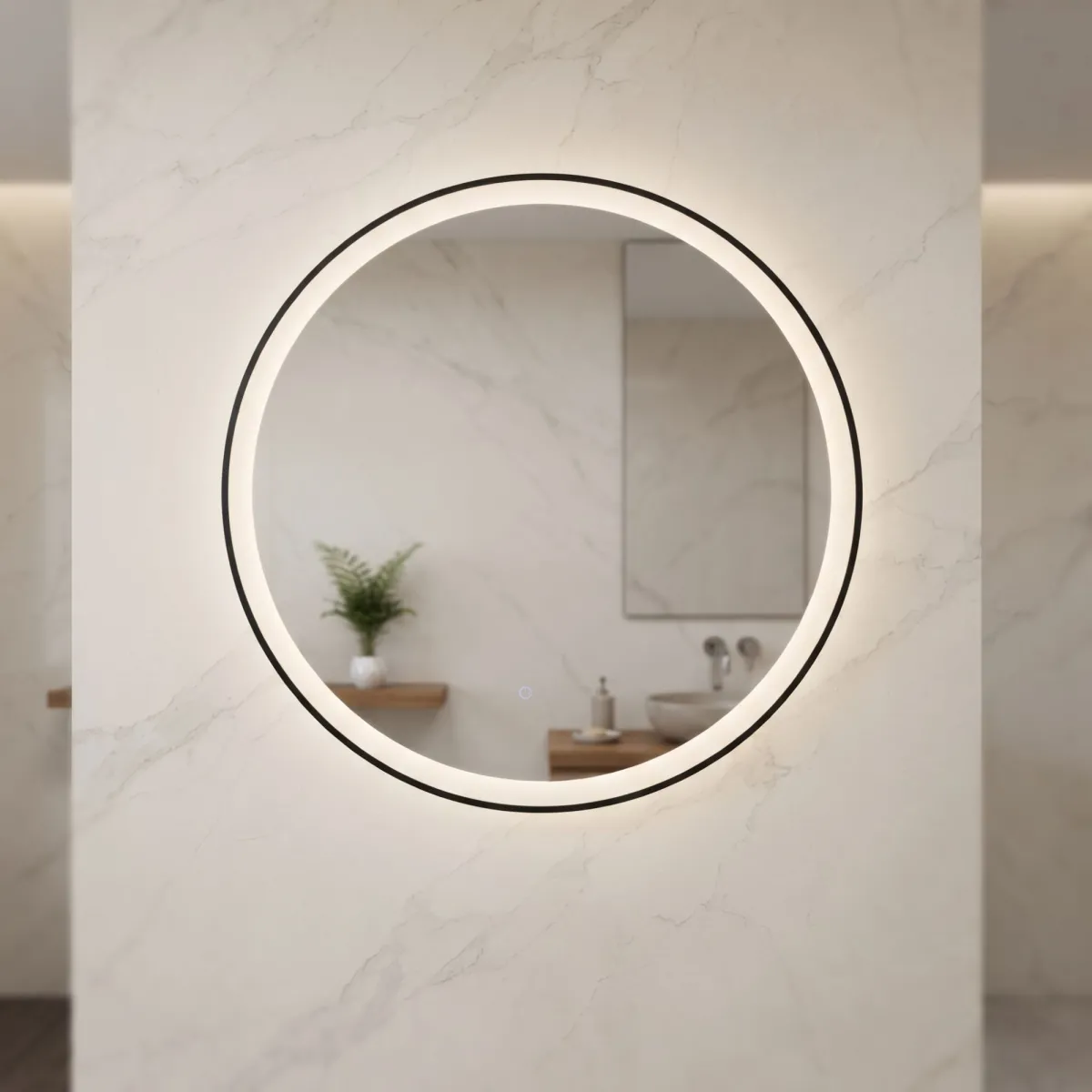 Specchio Tondo LED Oro o Nero Touch CCT | Mondialshop