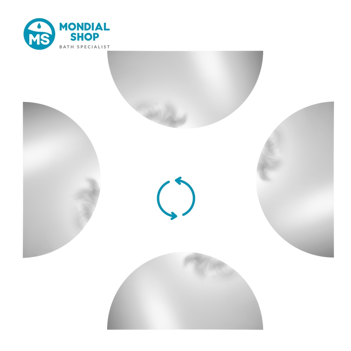 Miroir de salle de bain LED à triple fixation | Mondialshop