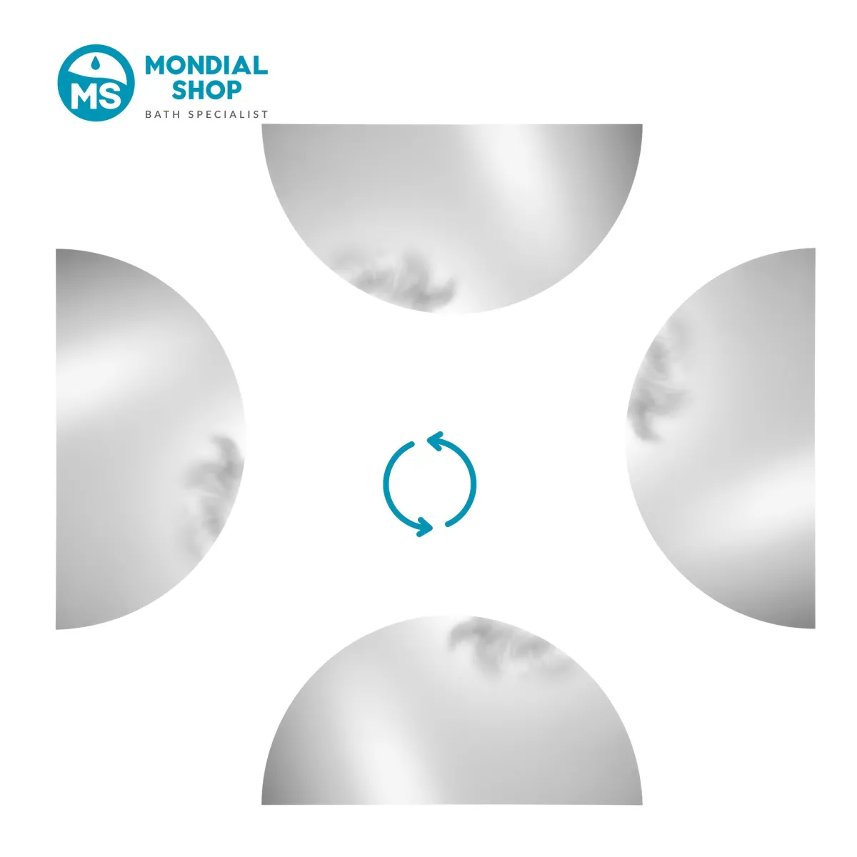Miroir de salle de bain LED à triple fixation | Mondialshop