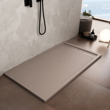Receveur de douche GRID en résine de marbre, grès, ciment