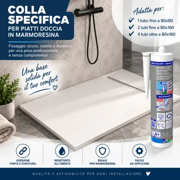 La meilleure colle pour receveurs de douche en résine effet marbre