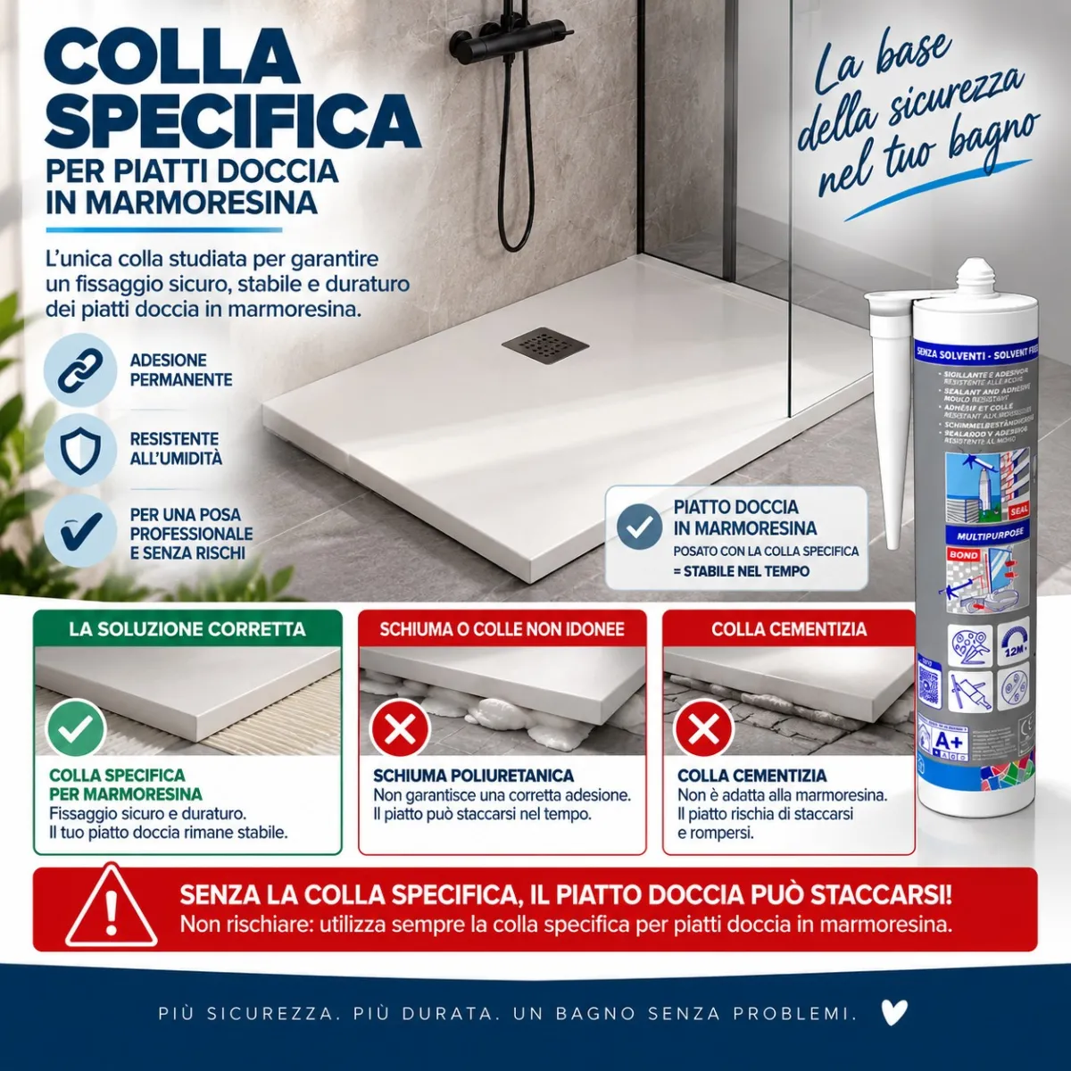 Il miglior collante per piatti doccia in marmoresina