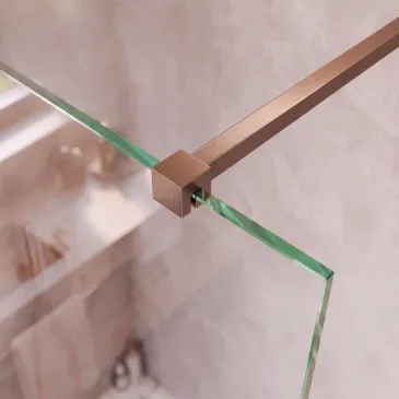 Douche à l'italienne ISIDE de 70 cm de hauteur avec paroi en verre transparent anticalcaire de 8 mm