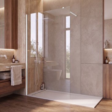Pareti Doccia Walk-in 80 cm h200 vetro 8mm anticalcare trasparente ISIDE