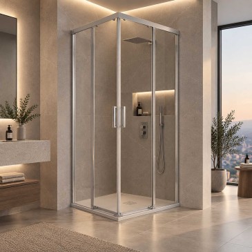 Box Doccia 70x70 70x90 70x120 scorrevole Trasparente 6mm H195cm UNICO
